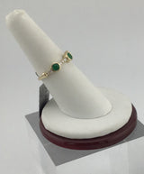 14KY Emerald + Diamond  Band R497