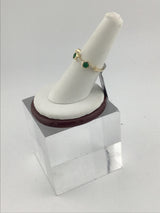 14KY Emerald + Diamond  Band R497