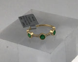 14KY Emerald + Diamond  Band R497