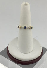 14KY Sapphire + Diamond Band R498