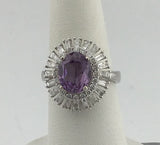 18KW Dazzling Alexandrite with Double Halo Diamonds R502