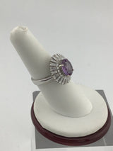 18KW Dazzling Alexandrite with Double Halo Diamonds R502
