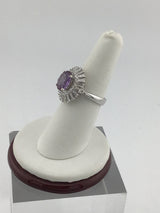 18KW Dazzling Alexandrite with Double Halo Diamonds R502